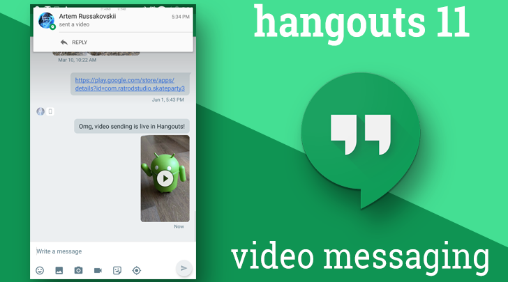 امکان ارسال ویدئو در نسخه جدید Hangouts