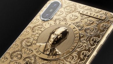 آیفون  نسخه طلا با تصویر حکاکی شده پوتین