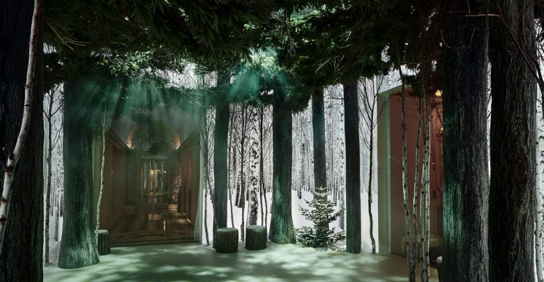 جانی آیو یک درخت کریسمس برای یک هتل دیزاین کرد