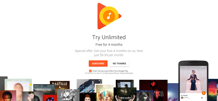 سرویس موسیقی گوگل برای 4 ماه رایگان شد