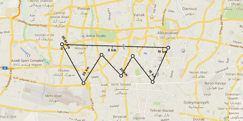 امکان جدید نقشه گوگل: تعیین فاصله حقیقی بین دو نقطه