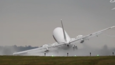 ویدیوی فرود سخت بوئینگ ۷۳۷ در میان باد شدید