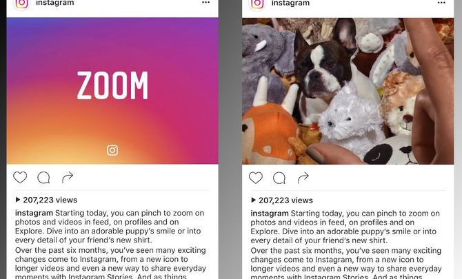 امکان زوم تصاویر در اینستاگرام