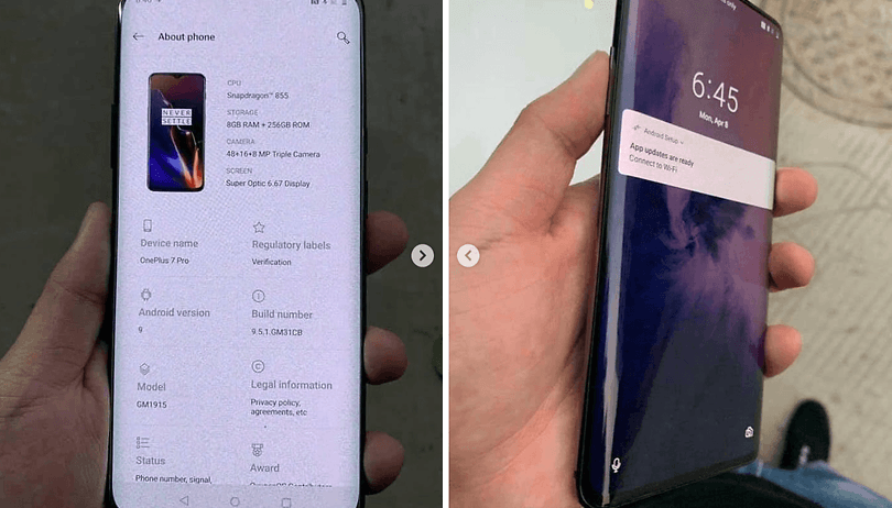 عکسی که ادعا می شود مربوط به گوشی OnePlus 7 است.