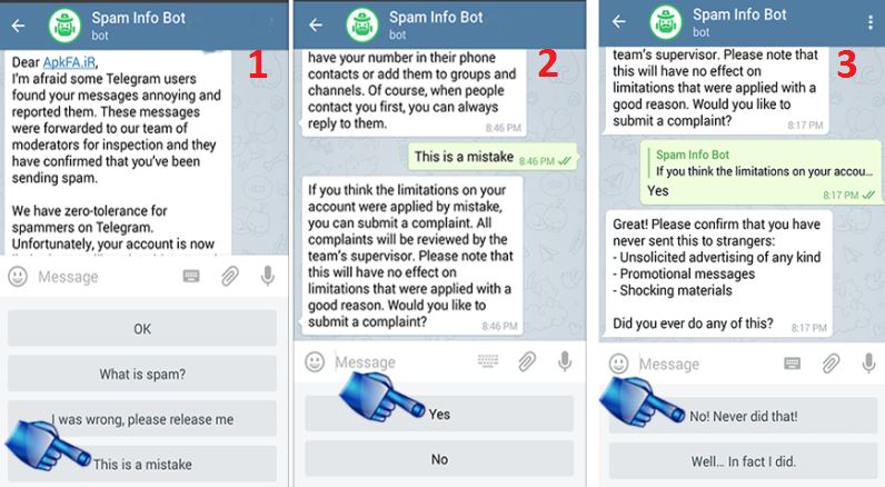 رفع ریپورت تلگرام از طریق ربات تلگرام