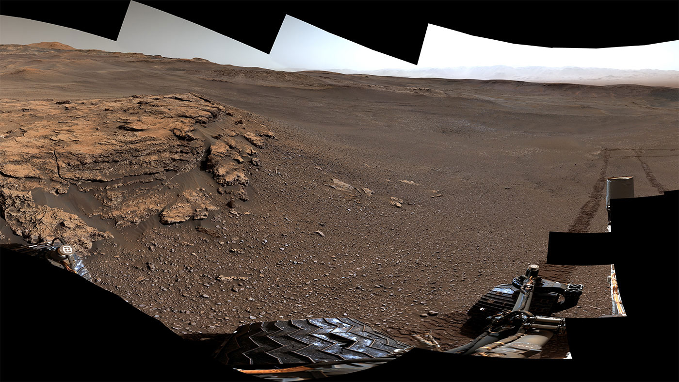 منطقه منطقه Gale Crater  سیاره مریخ، از دید کاوشگر کنجکاوی
