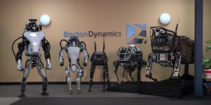 تعدادی از ربات های ساخته شده توسط شرکت بوستون دینامیکز