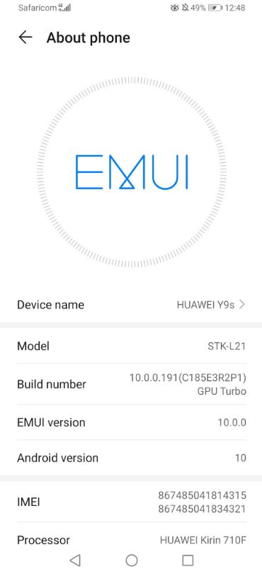 انتشار آپدیت EMUI 10 برای Huawei Y9s و Huawei Y9 Prime 2019