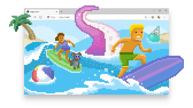 بازی آفلاین Surf به مروگر مایکروسافت اج اضافه شد