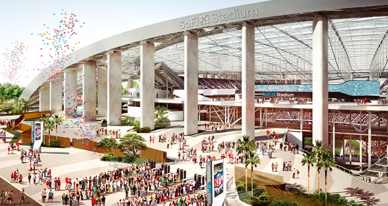 سوفای استادیوم یکی از پیشرفته‌ترین و بزرگترین استادیوم‌های ورزشی جهان است و قرار است فردا یکشنبه افتتاح شود
